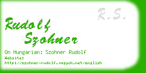 rudolf szohner business card